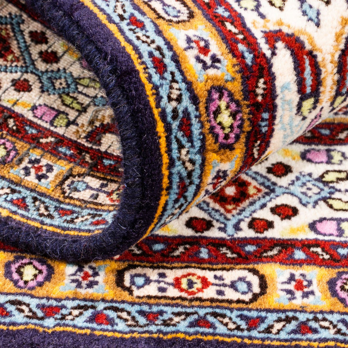 Biegacz Dywan perski - Klasyczny - 100 x 100 cm - ciemnoniebieski