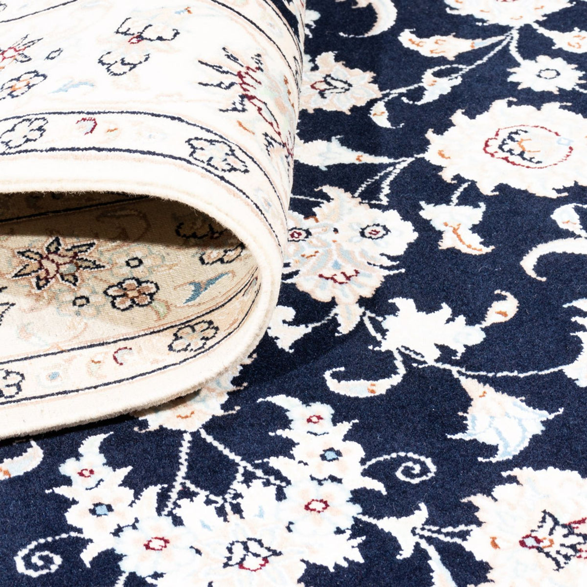 Dywan perski - Nain - Premium - 174 x 121 cm - ciemnoniebieski