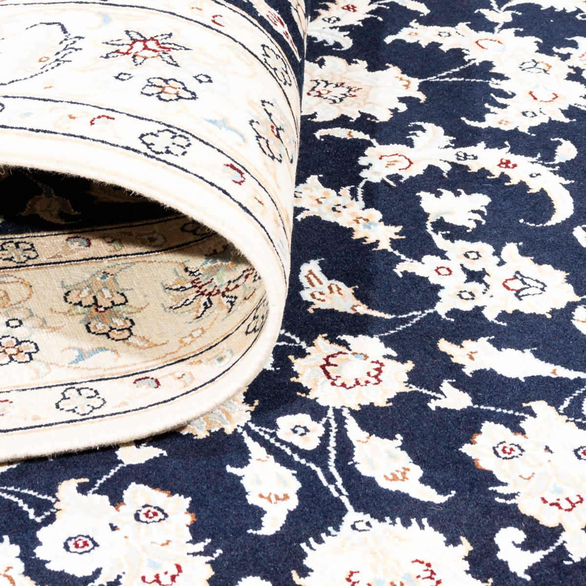 Dywan perski - Nain - Premium - 178 x 120 cm - ciemnoniebieski