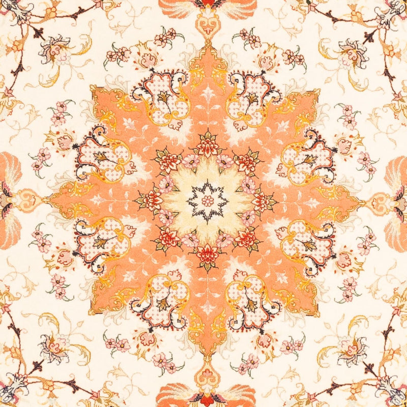 Dywan perski - Tabriz - Królewski kwadratowy  - 205 x 203 cm - kremowy