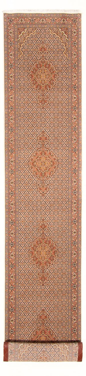 Läufer Perser - Täbriz - Royal - 407 x 78 cm - beige