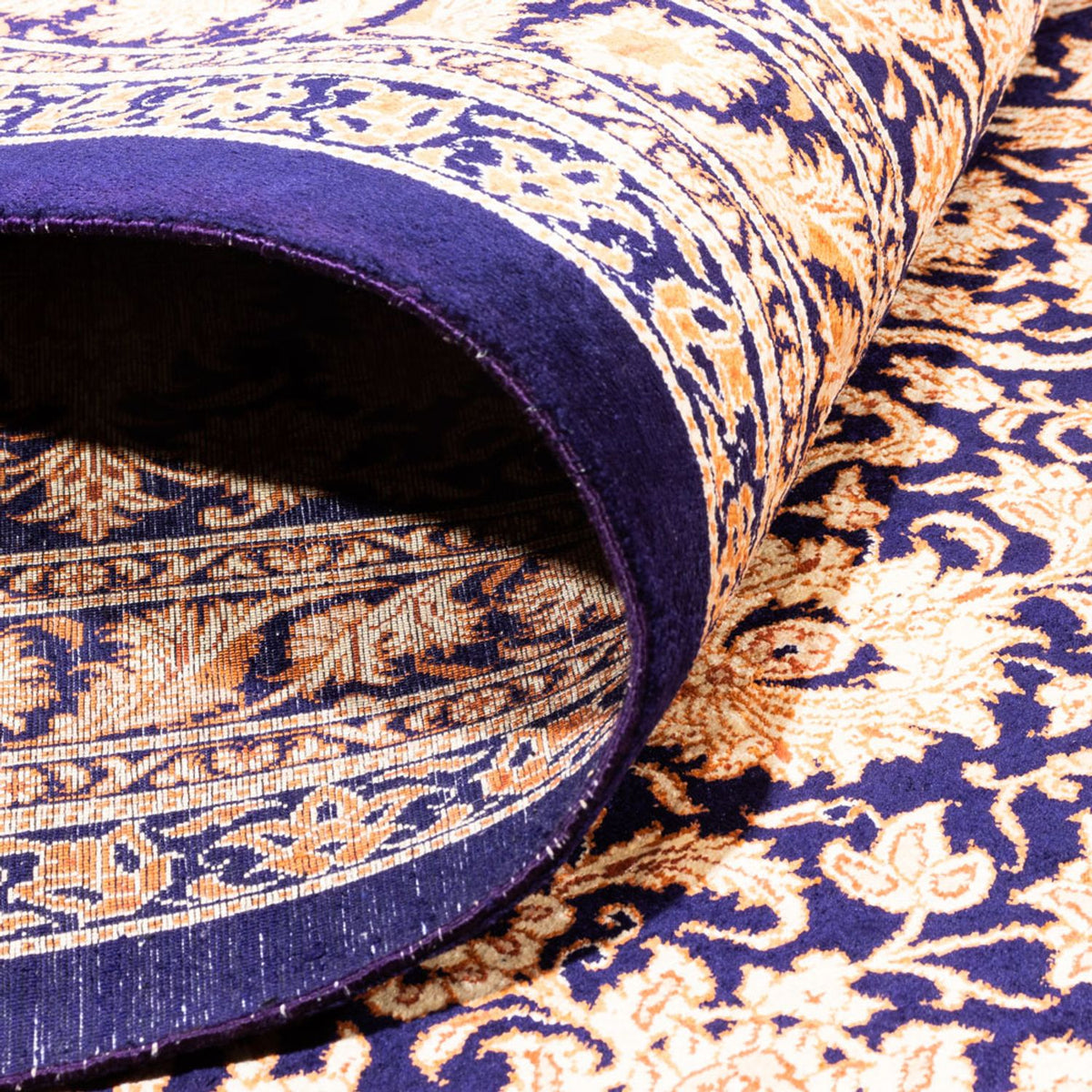 Jedwabny dywan - Ghom Silk - Premium kwadratowy  - 247 x 243 cm - ciemny beż