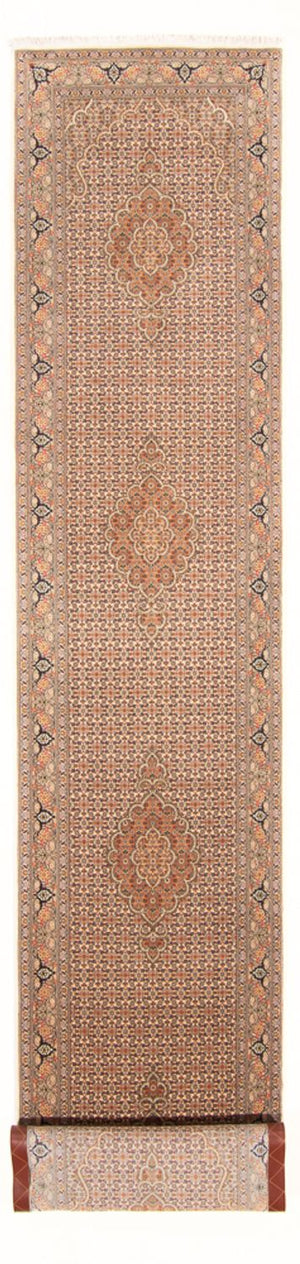 Läufer Perser - Täbriz - Royal - 403 x 82 cm - beige
