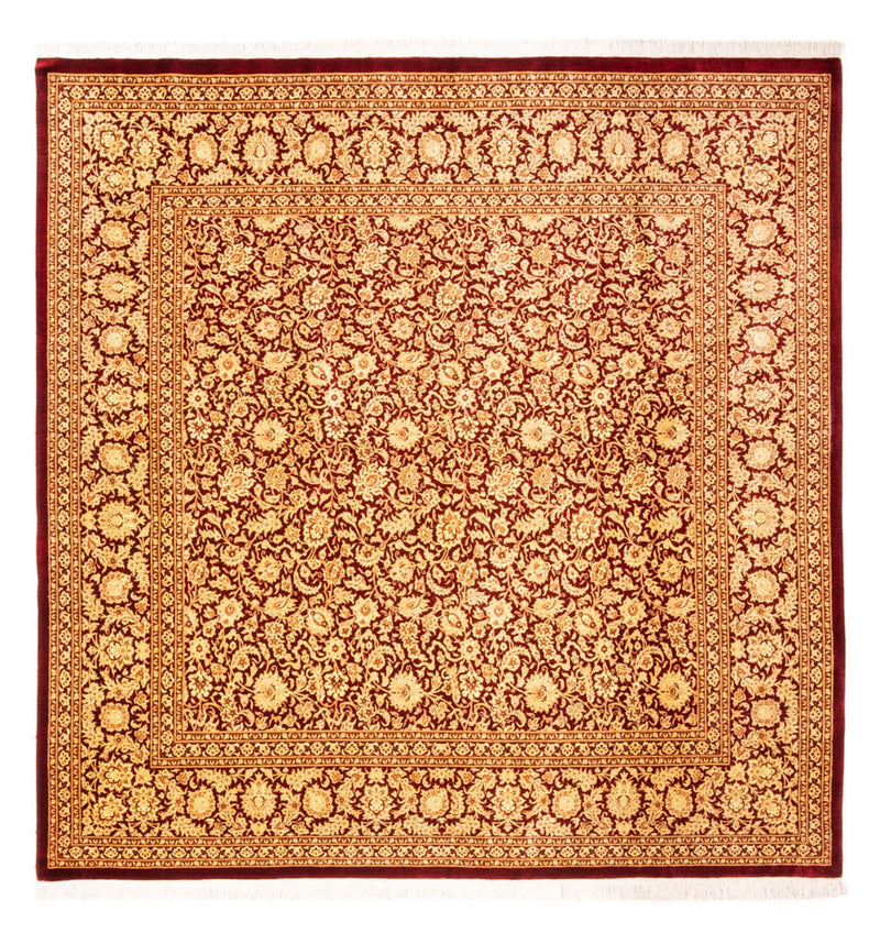 Jedwabny dywan - Ghom Silk - Premium kwadratowy  - 200 x 200 cm - złoto