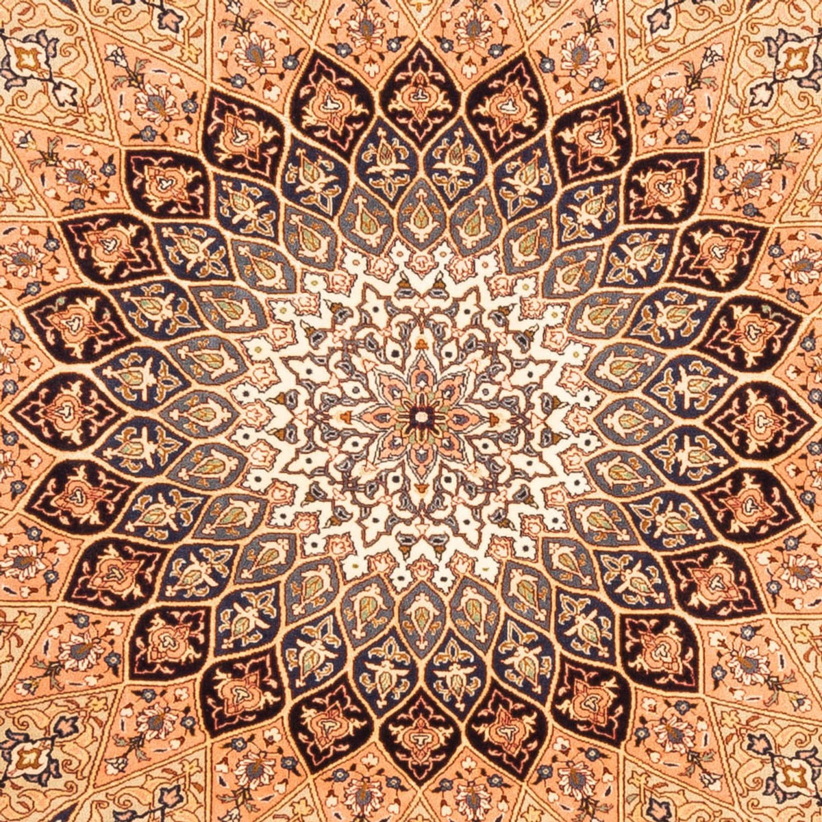 Dywan perski - Tabriz - Królewski kwadratowy  - 200 x 200 cm - jasny beż