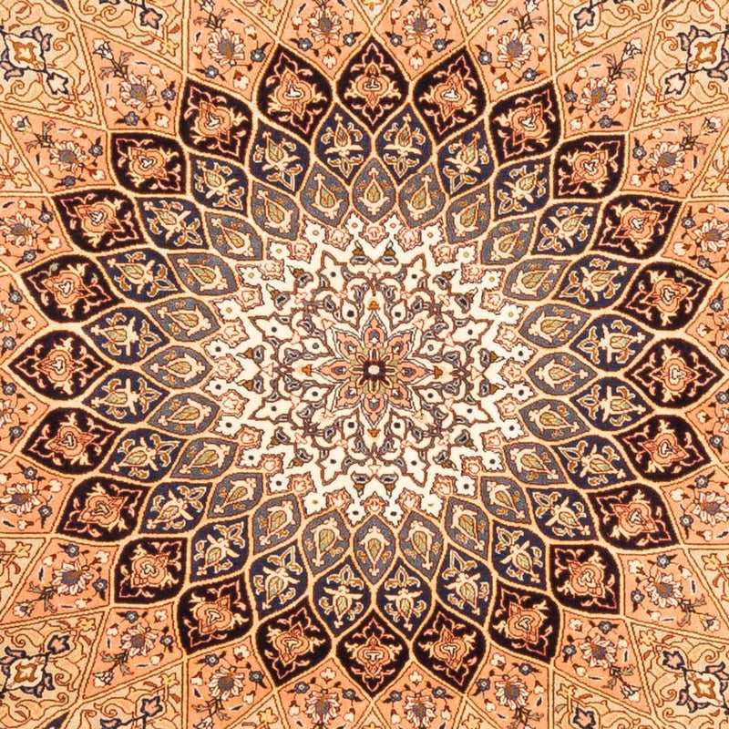 Dywan perski - Tabriz - Królewski kwadratowy  - 200 x 200 cm - jasny beż