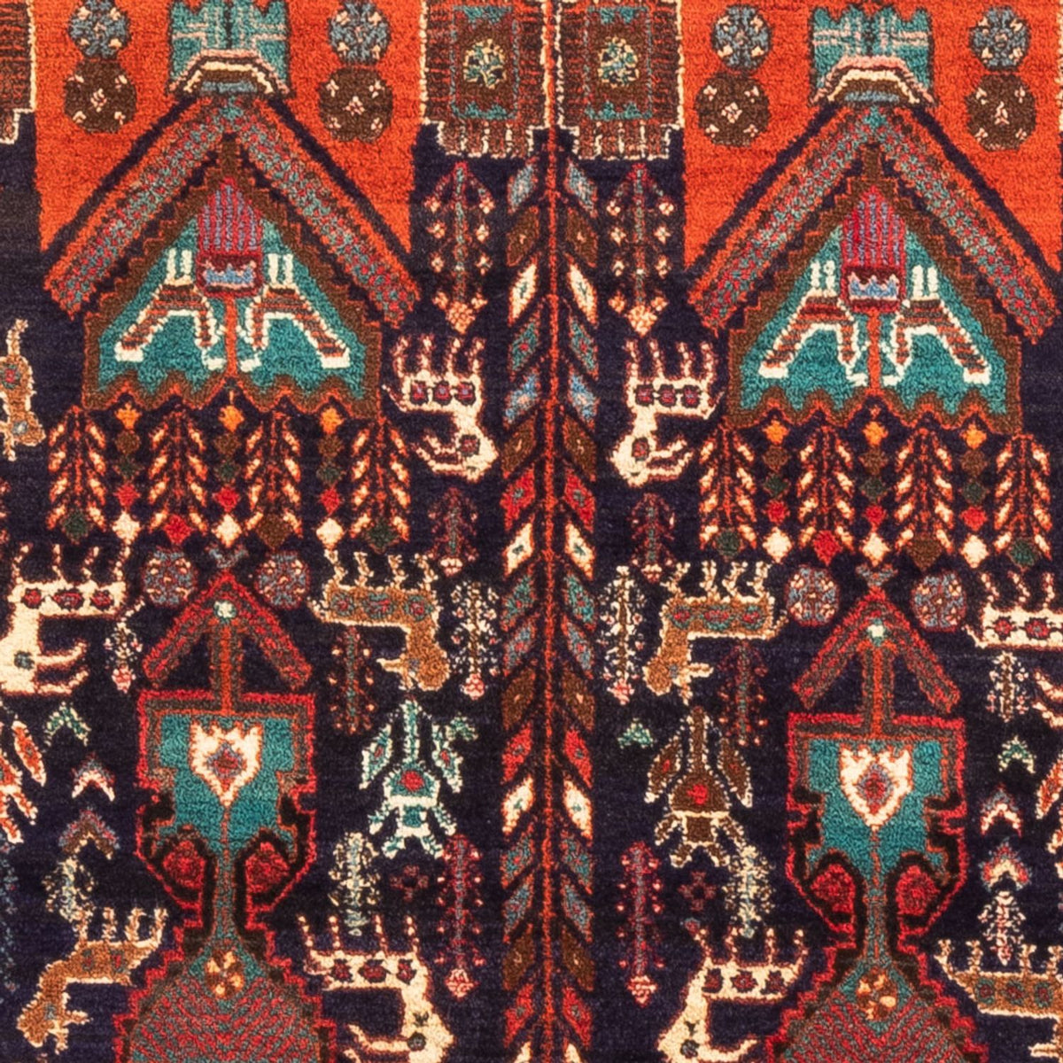 Perski dywan - Nomadyczny - 165 x 103 cm - bordowa czerwień