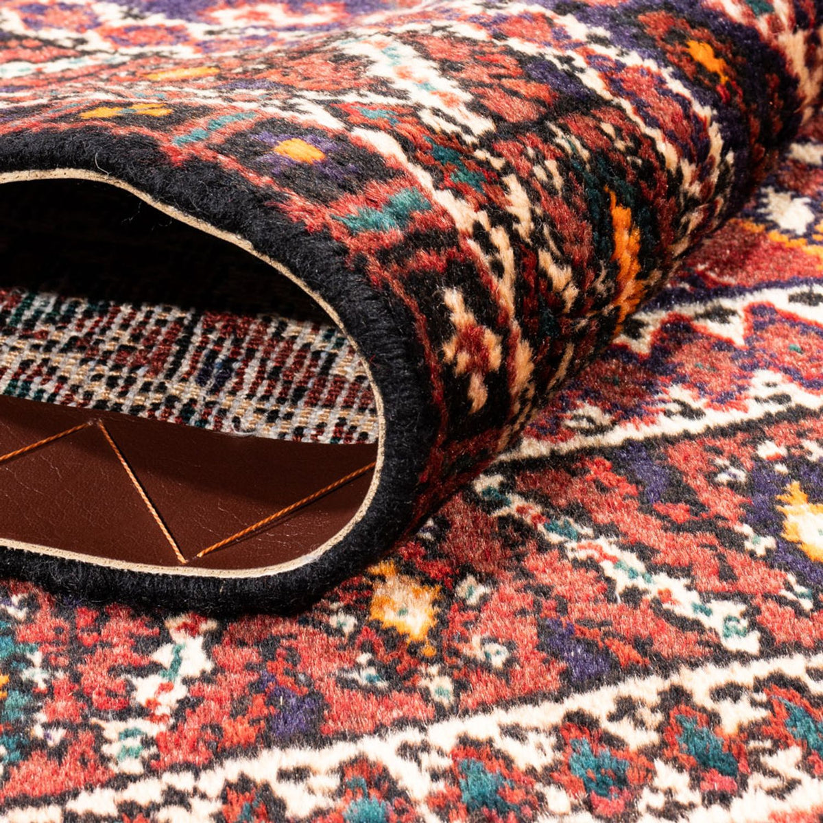 Perski dywan - Nomadyczny - 127 x 98 cm - bordowa czerwień