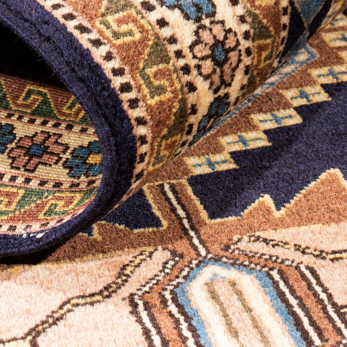 Perski dywan - Nomadyczny - 145 x 80 cm - ciemnoniebieski