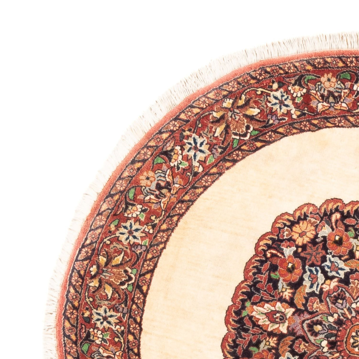 Perski dywan - Bijar - Royal okrągły  - 100 x 100 cm - kremowy