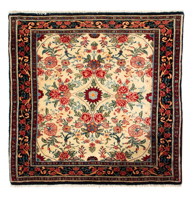 Perski dywan - Bijar - Royal kwadratowy  - 70 x 70 cm - kremowy