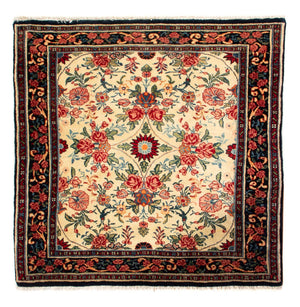Perski dywan - Bijar - Royal kwadratowy  - 70 x 70 cm - kremowy