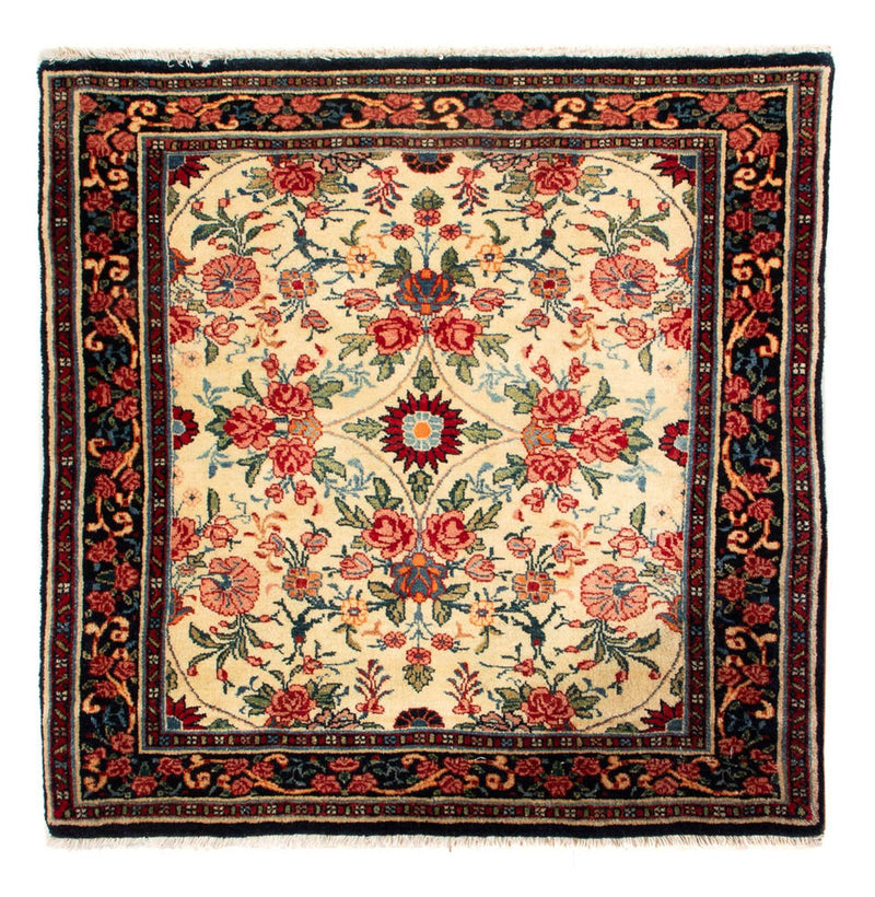 Perski dywan - Bijar - Royal kwadratowy  - 70 x 70 cm - kremowy