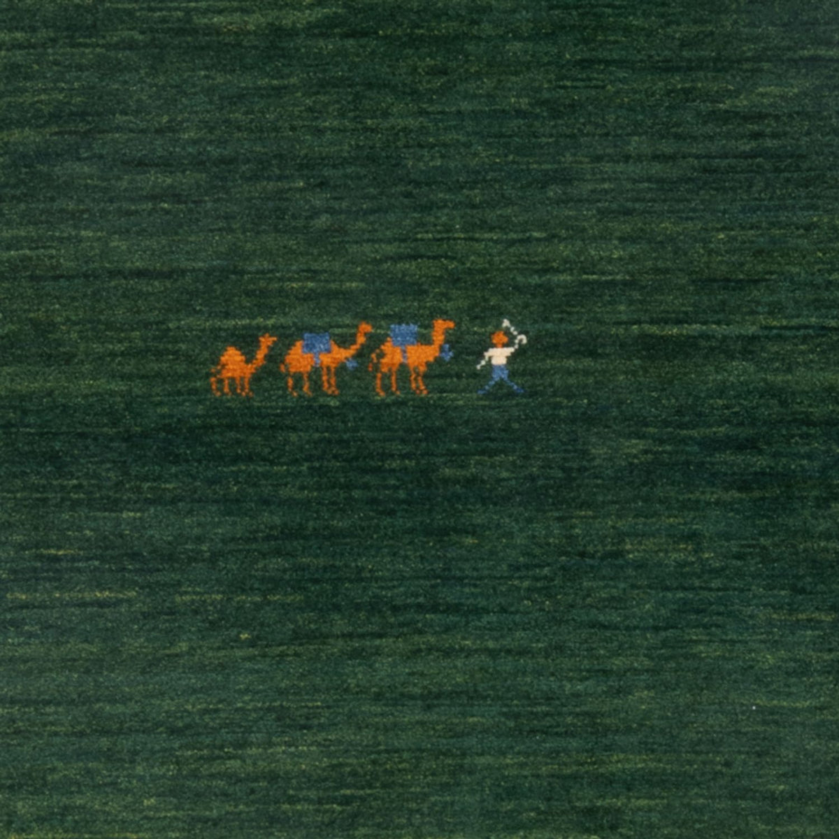 Dywan Gabbeh - perski - 151 x 104 cm - ciemna zieleń