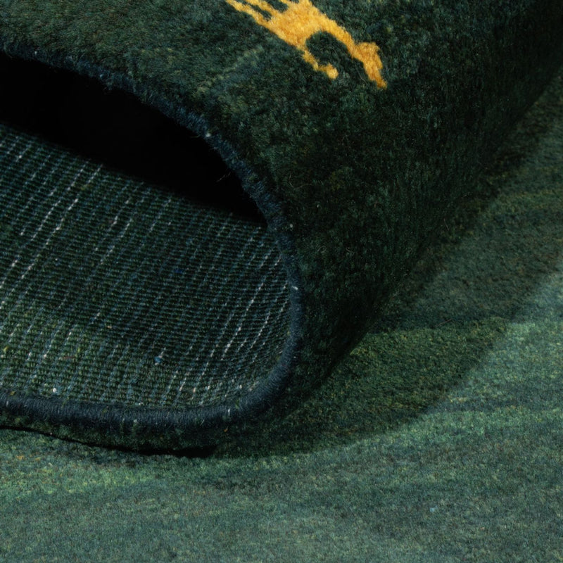 Dywan Gabbeh - perski - 183 x 113 cm - zielona