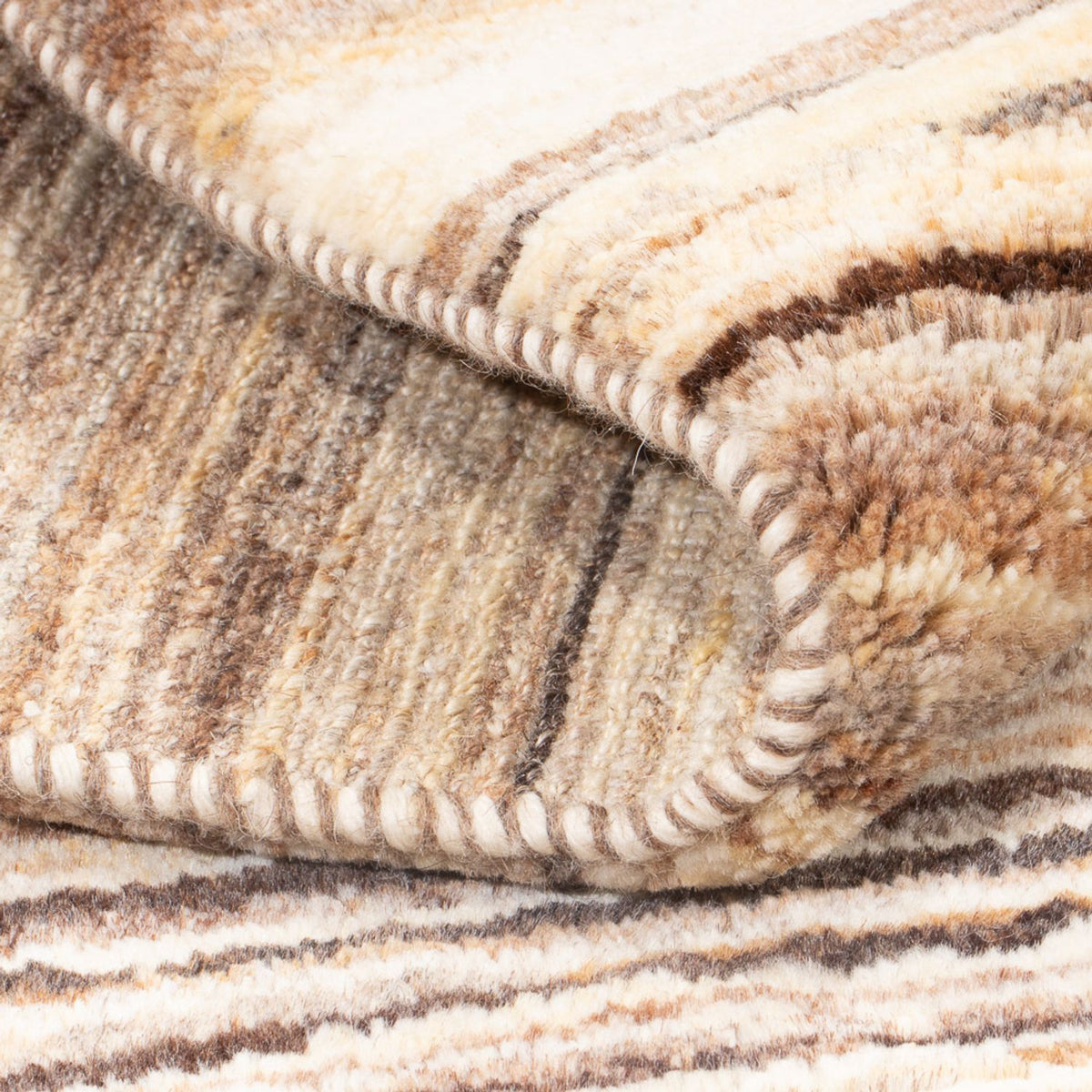 Dywan Gabbeh - perski - 146 x 106 cm - ciemny beż