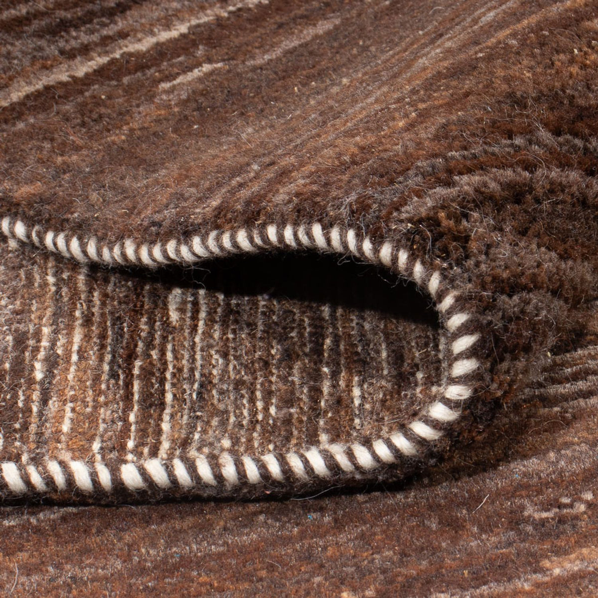 Dywan Gabbeh - perski - 192 x 158 cm - ciemnobrązowy