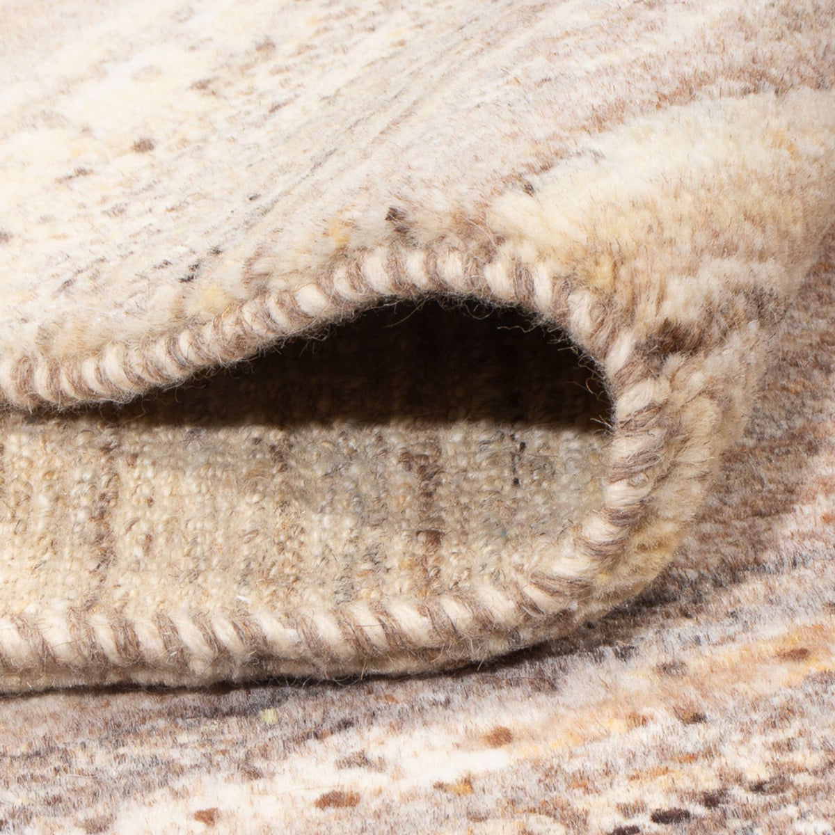 Dywan Gabbeh - perski - 240 x 207 cm - ciemny beż