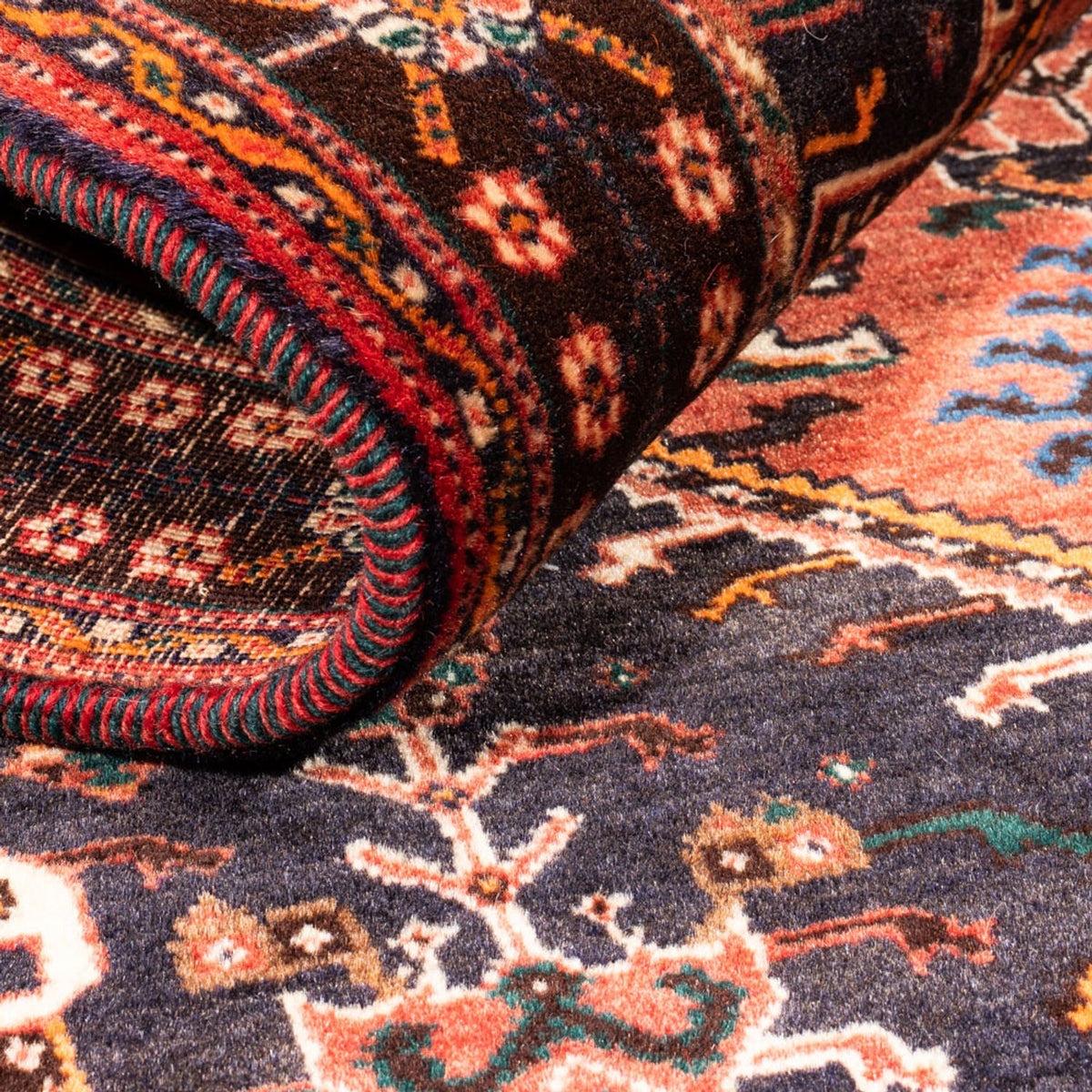 Perski dywan - Nomadyczny - 140 x 108 cm - czerwony