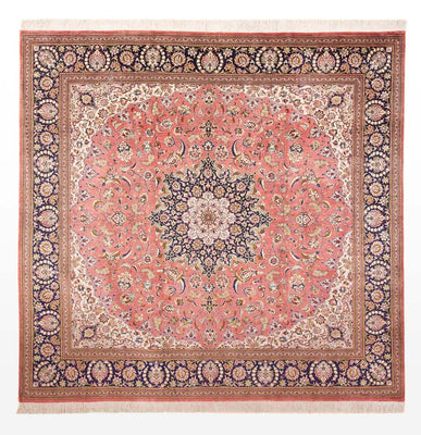 Jedwabny dywan - Ghom Silk - Premium kwadratowy  - 247 x 247 cm - jasna czerwień