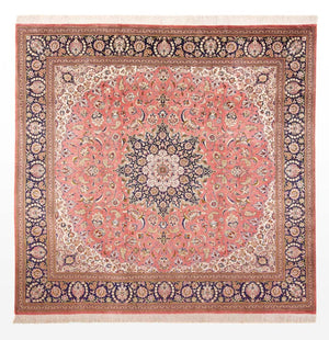 Jedwabny dywan - Ghom Silk - Premium kwadratowy  - 247 x 247 cm - jasna czerwień
