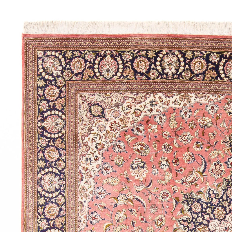 Jedwabny dywan - Ghom Silk - Premium kwadratowy  - 247 x 247 cm - jasna czerwień