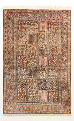 Jedwabny dywan - Ghom Silk - Premium - 148 x 100 cm - wielokolorowy