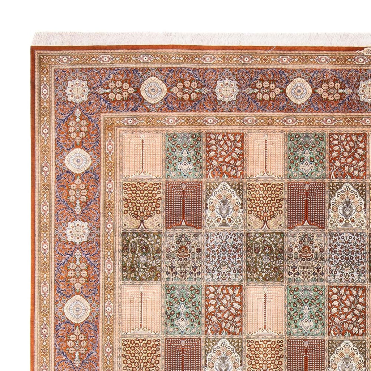 Jedwabny dywan - Ghom Silk - Premium kwadratowy  - 302 x 297 cm - wielokolorowy