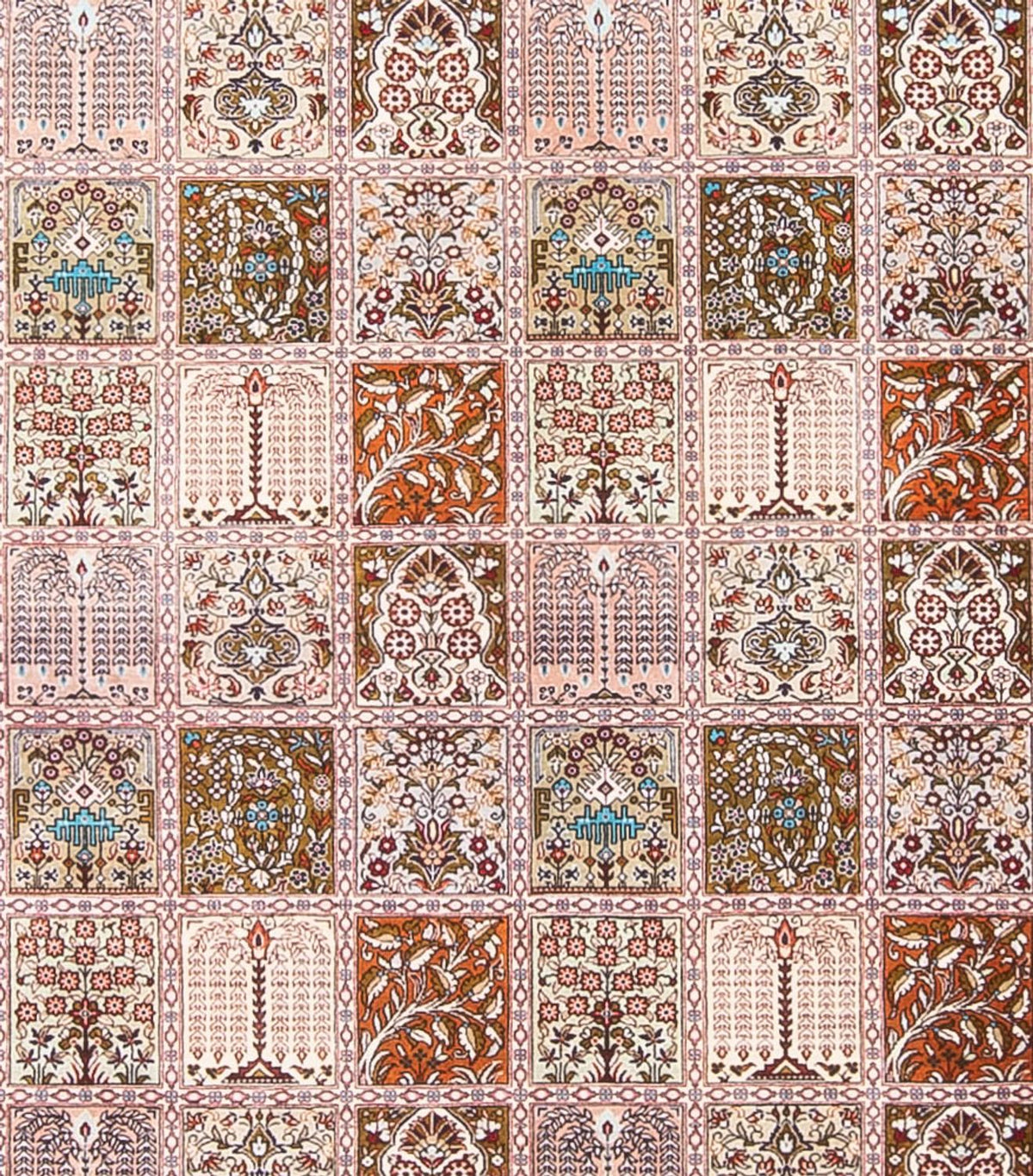 Jedwabny dywan - Ghom Silk - Premium kwadratowy  - 250 x 250 cm - wielokolorowy