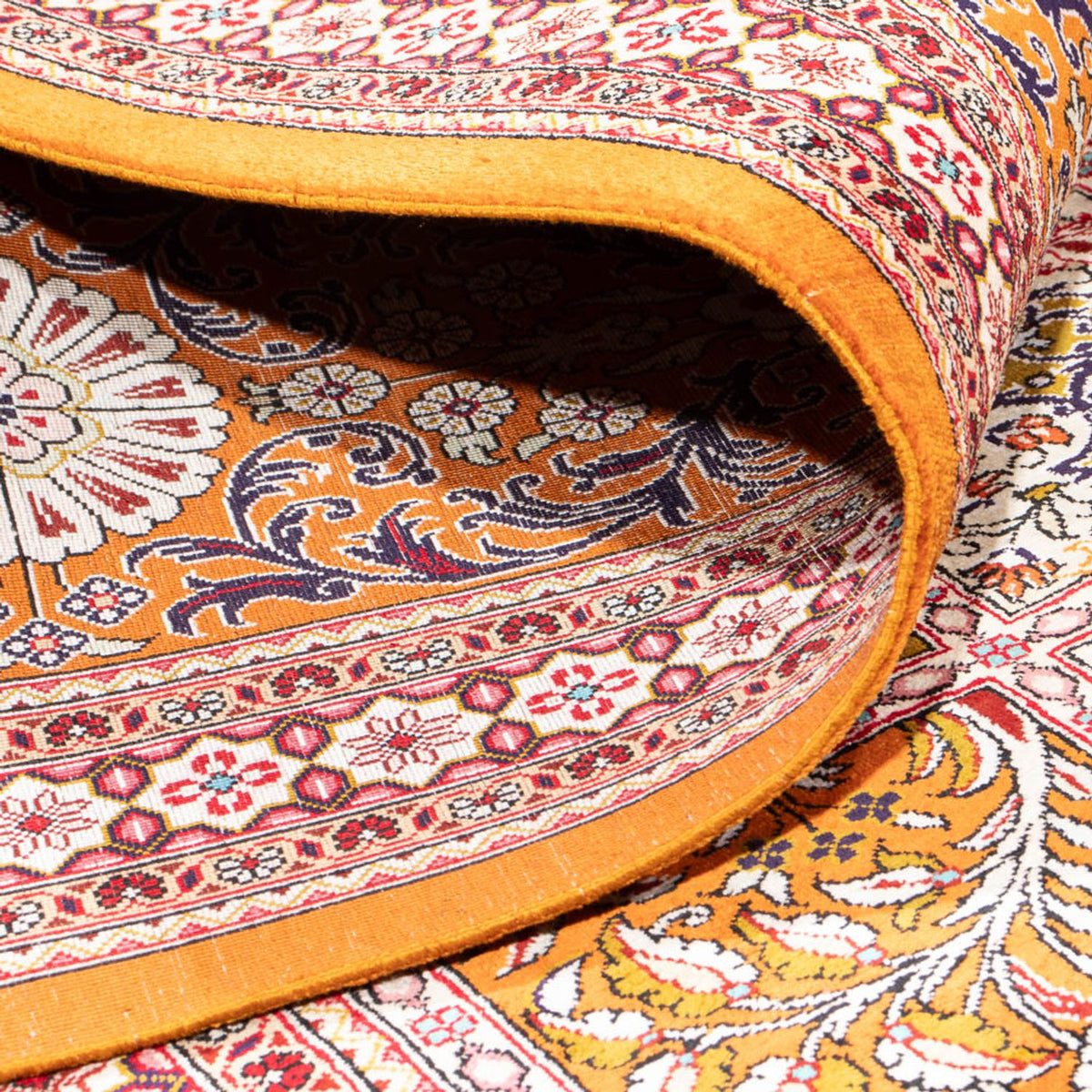 Jedwabny dywan - Ghom Silk - Premium kwadratowy  - 250 x 250 cm - wielokolorowy