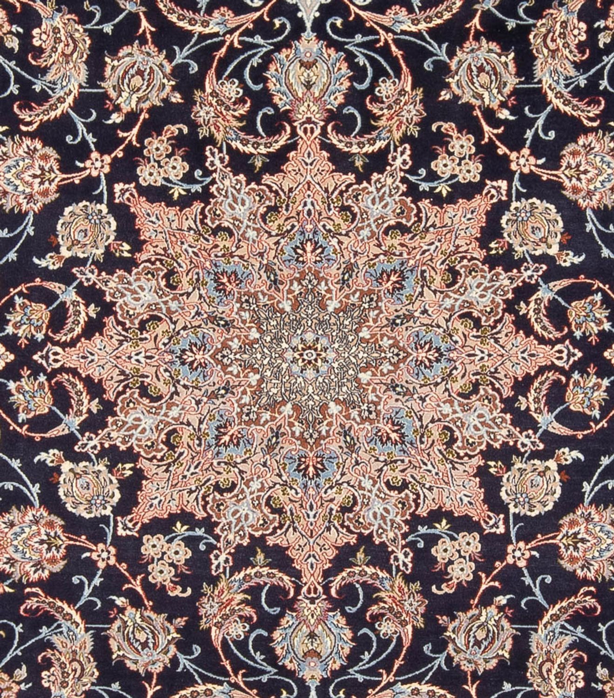 Dywan perski - Isfahan - Premium - 355 x 248 cm - ciemnoniebieski