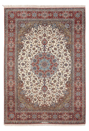 Dywan perski - Isfahan - Premium - 350 x 240 cm - kremowy