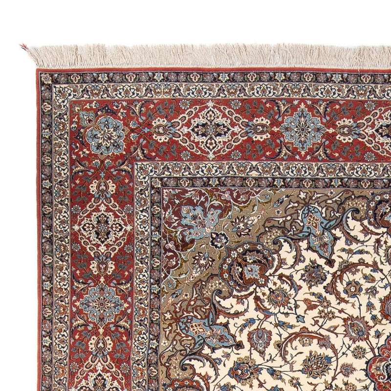 Dywan perski - Isfahan - Premium - 350 x 240 cm - kremowy