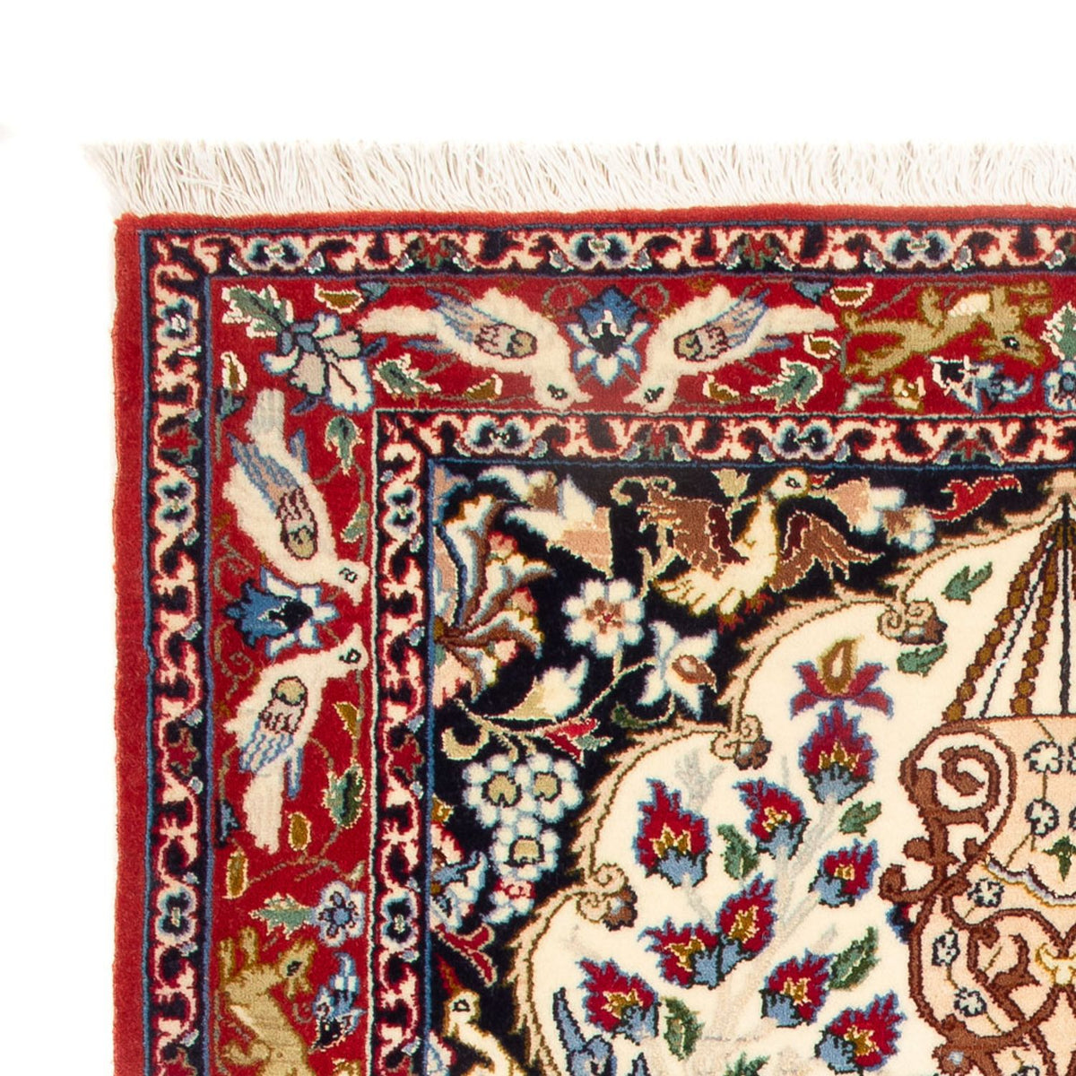 Dywan perski - Isfahan - Premium - 100 x 75 cm - kremowy