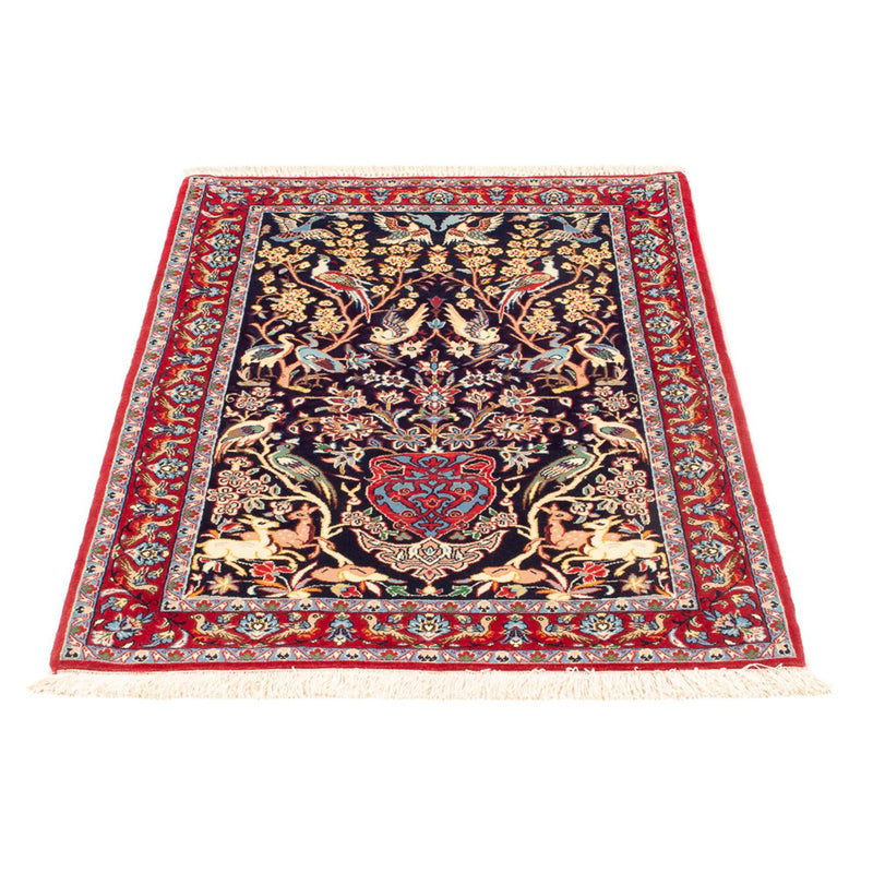 Dywan perski - Isfahan - Premium - 106 x 72 cm - ciemnoniebieski