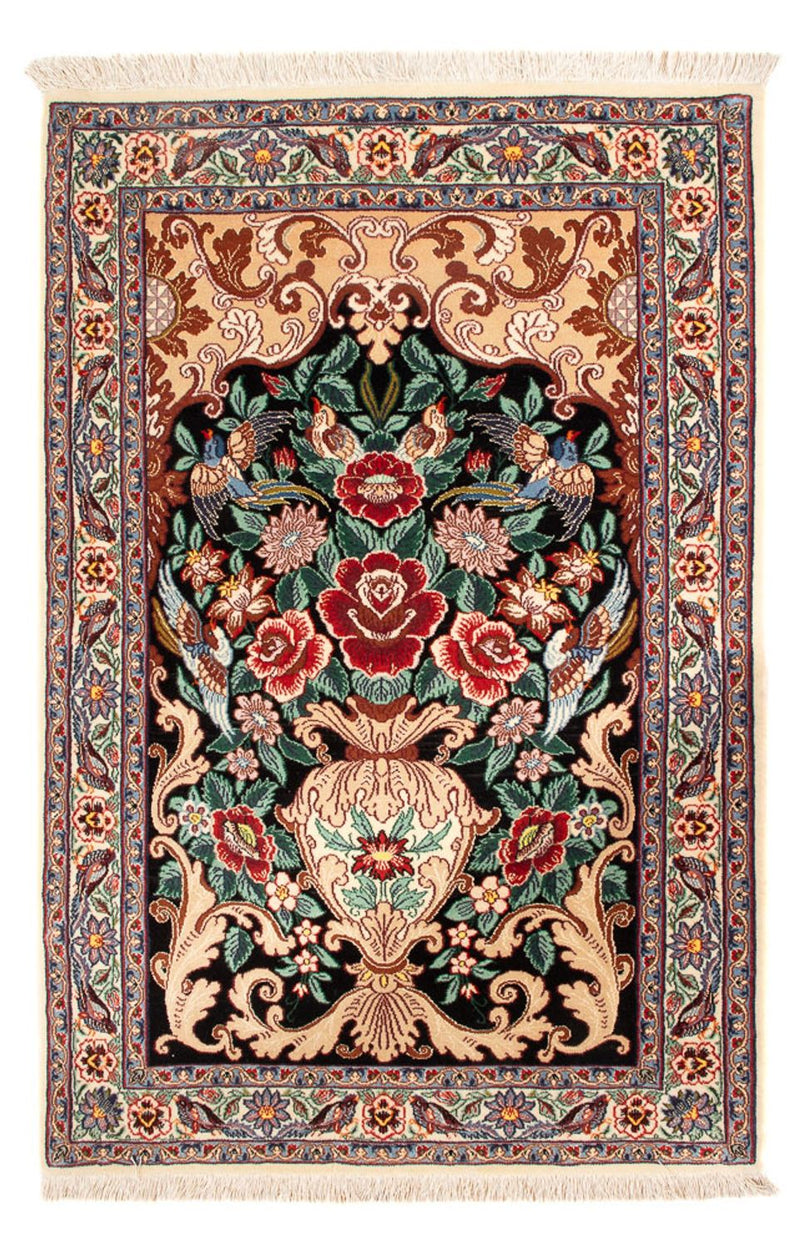 Dywan perski - Isfahan - Premium - 105 x 70 cm - ciemnoniebieski