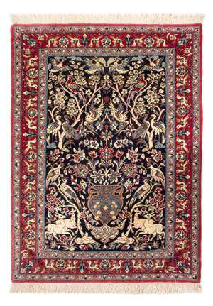 Dywan perski - Isfahan - Premium - 98 x 70 cm - ciemnoniebieski