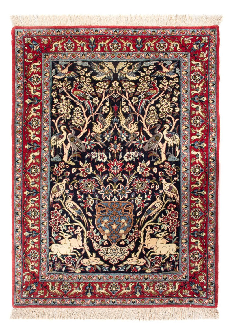 Dywan perski - Isfahan - Premium - 98 x 70 cm - ciemnoniebieski