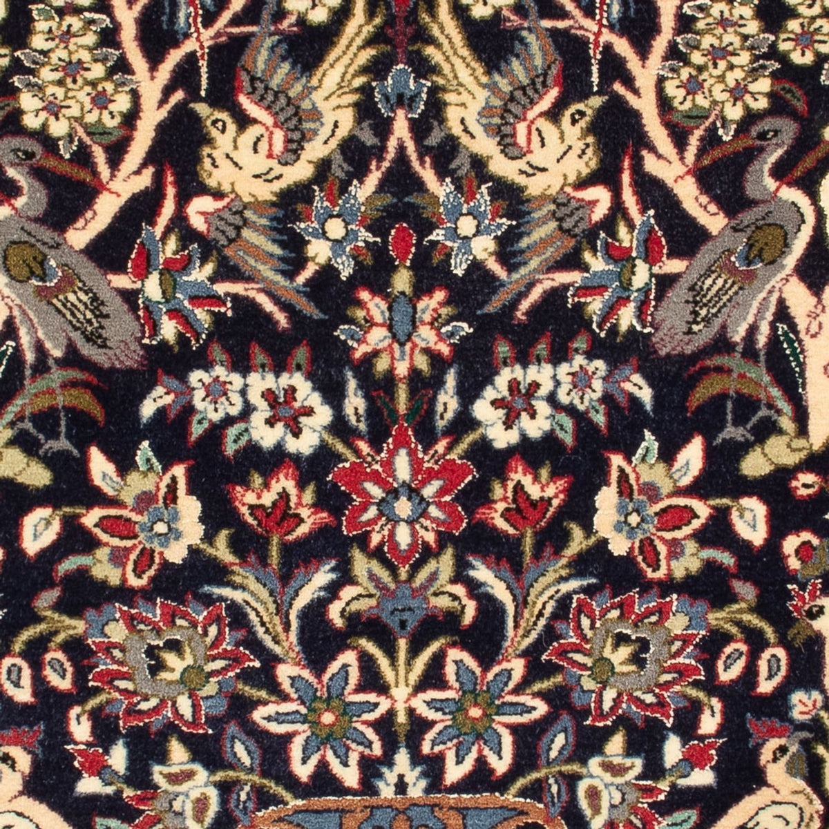 Dywan perski - Isfahan - Premium - 98 x 70 cm - ciemnoniebieski