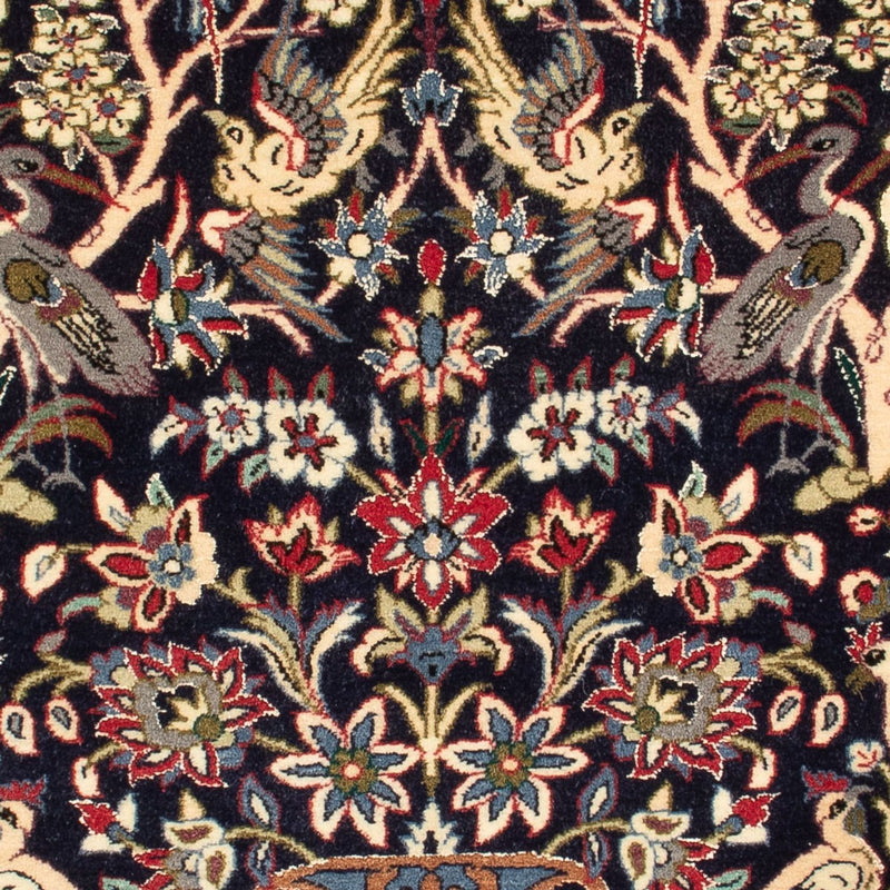 Dywan perski - Isfahan - Premium - 98 x 70 cm - ciemnoniebieski