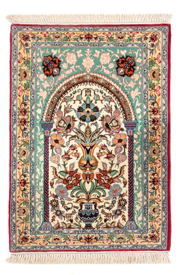 Dywan perski - Isfahan - Premium - 103 x 70 cm - zielona