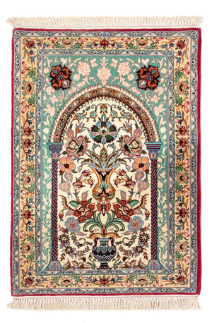 Dywan perski - Isfahan - Premium - 103 x 70 cm - zielona