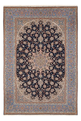 Dywan perski - Isfahan - Premium - 355 x 255 cm - ciemnoniebieski
