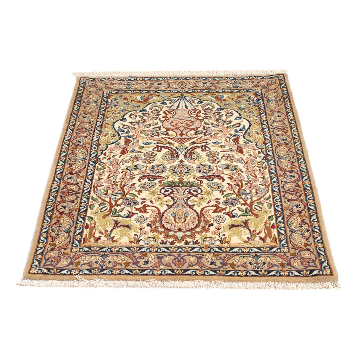 Dywan perski - Isfahan - Premium - 110 x 74 cm - kremowy