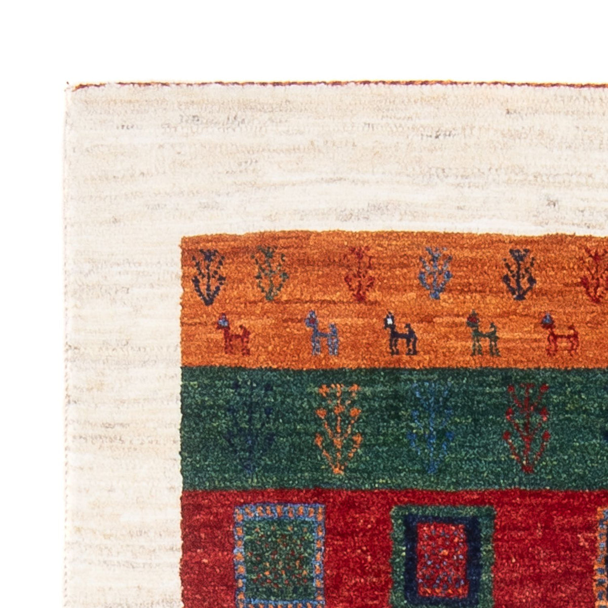 Dywan Gabbeh - Loribaft Perski - 129 x 83 cm - wielokolorowy