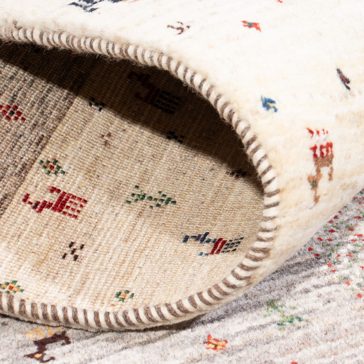 Dywan Gabbeh - Loribaft Perski - 128 x 86 cm - wielokolorowy