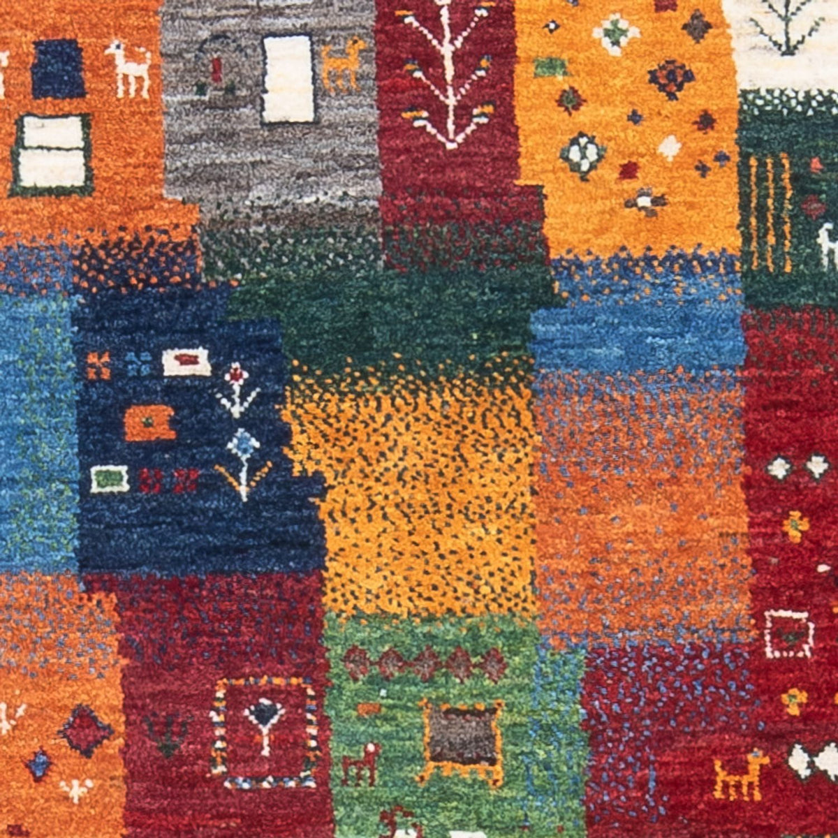 Dywan Gabbeh - Loribaft Perski - 129 x 86 cm - wielokolorowy