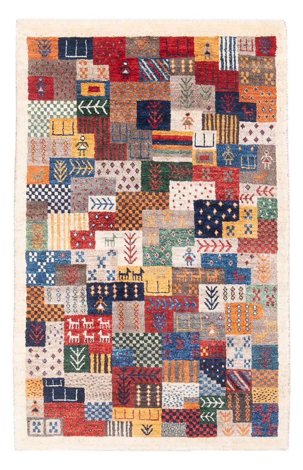 Dywan Gabbeh - Loribaft Perski - 129 x 78 cm - wielokolorowy