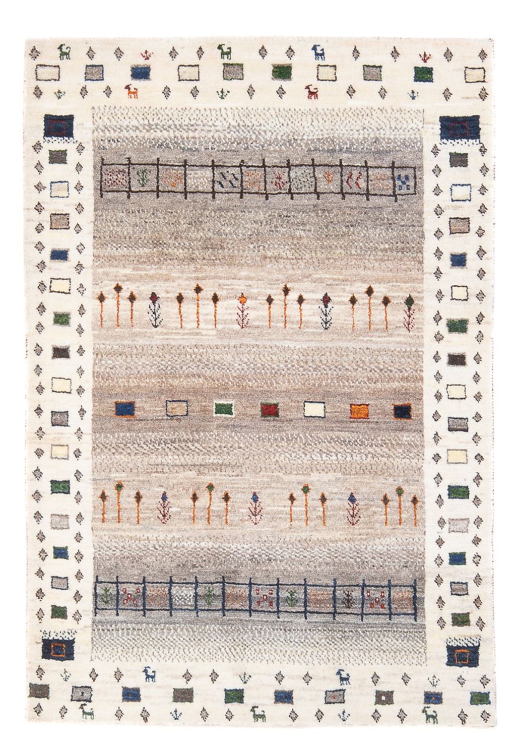 Dywan Gabbeh - Loribaft Perski - 134 x 86 cm - wielokolorowy