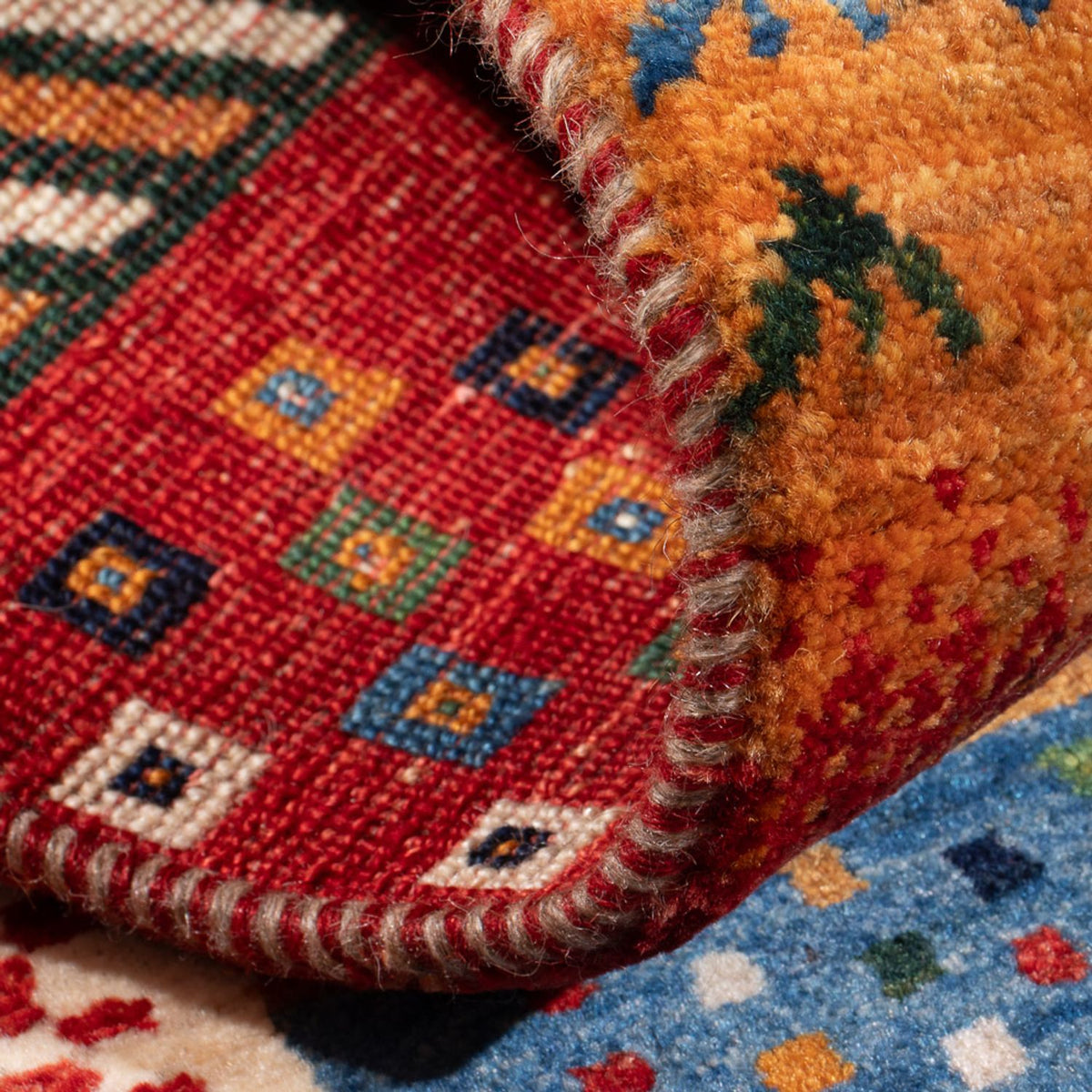 Dywan Gabbeh - Loribaft Perski - 130 x 82 cm - wielokolorowy